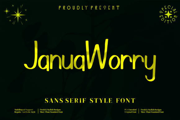 Januworry: A Delicate Sans Serif Font for Elegant Editorial Design